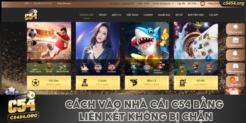 Cách vào nhà cái C54 bằng liên kết không bị chặn