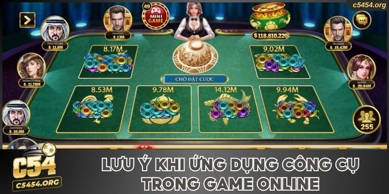 Lưu ý khi ứng dụng công cụ trong game online
