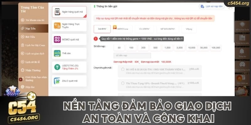 Nền tảng đảm bảo giao dịch an toàn và công khai