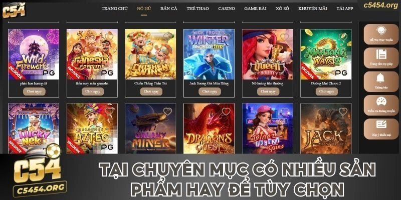 Tại chuyên mục có nhiều sản phẩm hay để người dùng tùy chọn